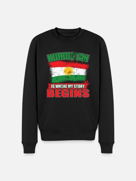 Patriotic Kurdistan flag - Men's Premium Organic Jumper - black