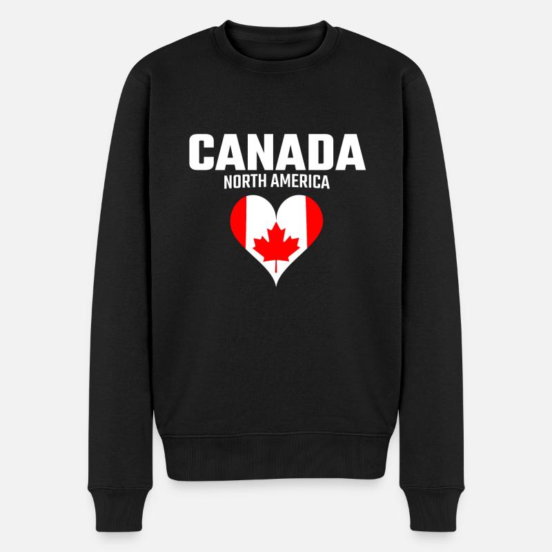 Canada - Männer Premium Bio Pullover - Schwarz