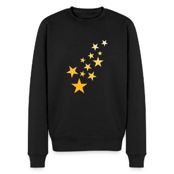 Star asterisk pattern starry sky - Men's Premium Organic Jumper - black - Front - Nico (187cm)
