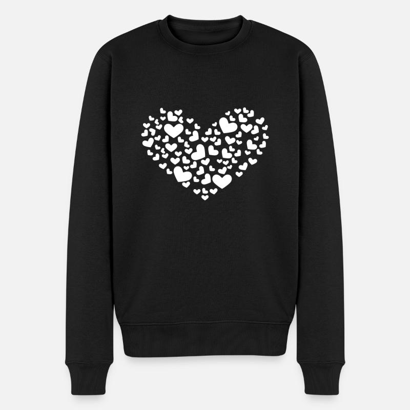 Coeur de cœur - Pull Premium bio Homme - noir
