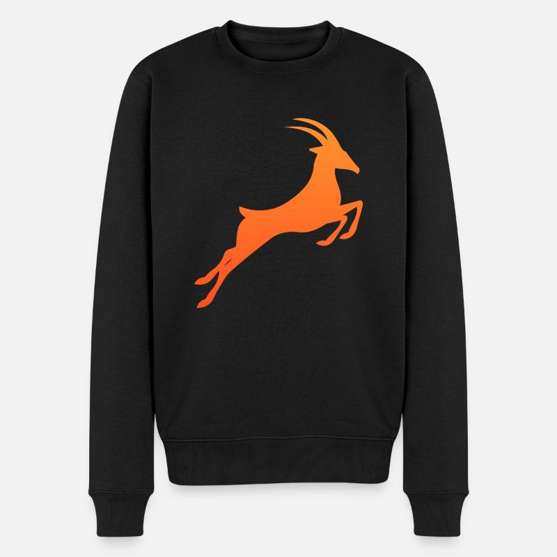 Symbol Südafrika Springbock Tribal Tattoo Geschenk - Männer Premium Bio Pullover - Schwarz