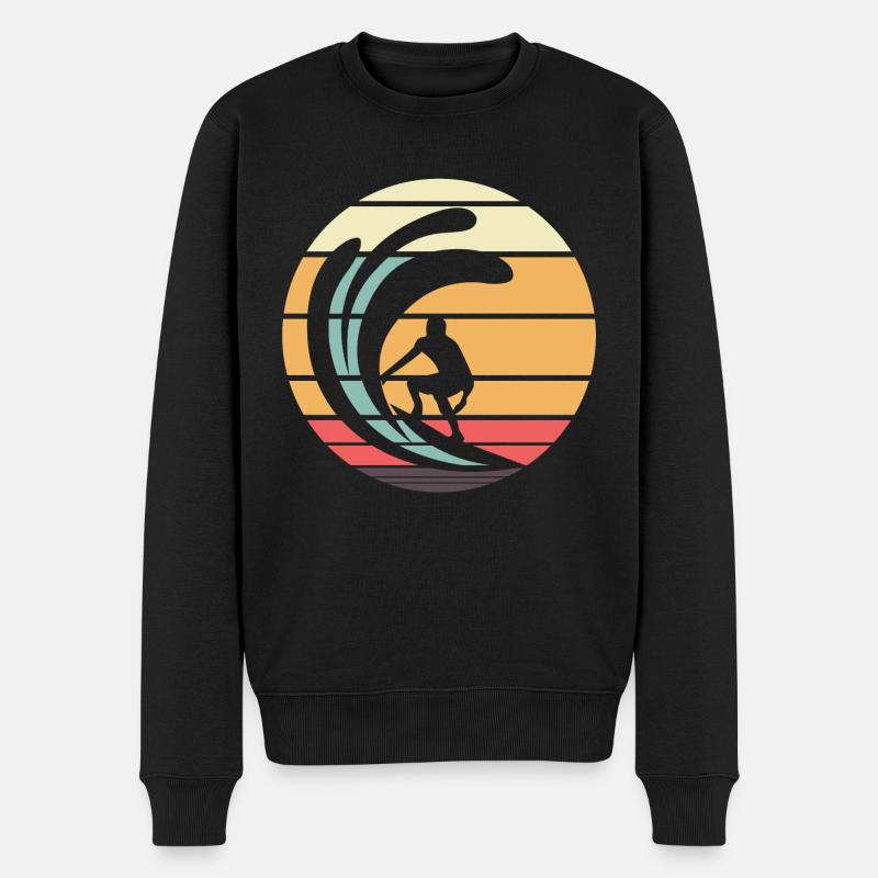 Surfeur rétro - Pull Premium bio Homme - noir