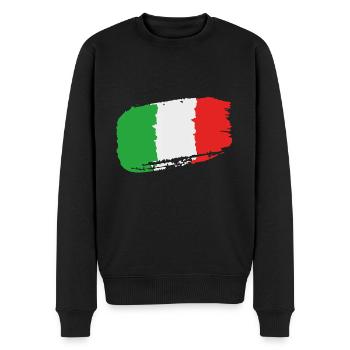 Italienische Flagge - Männer Premium Bio Pullover - Schwarz - Vorne - Nico (187cm)