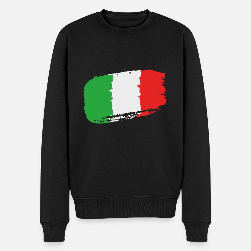 Italienische Flagge - Männer Premium Bio Pullover - Schwarz