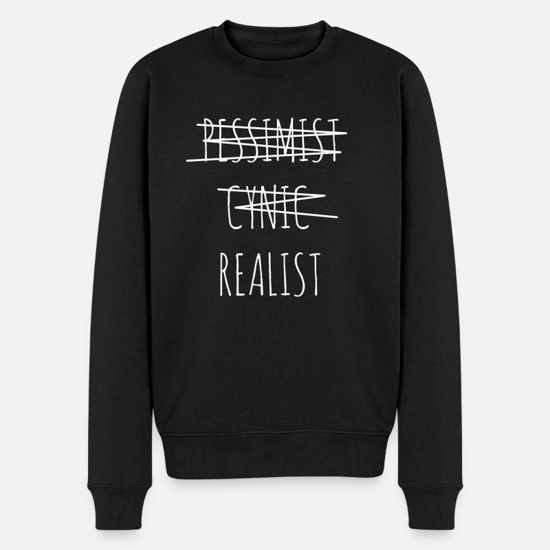 REALIST - Männer Premium Bio Pullover - Schwarz
