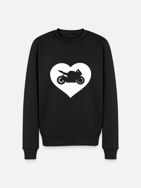 Motorbike heart - Men's Premium Organic Jumper - black