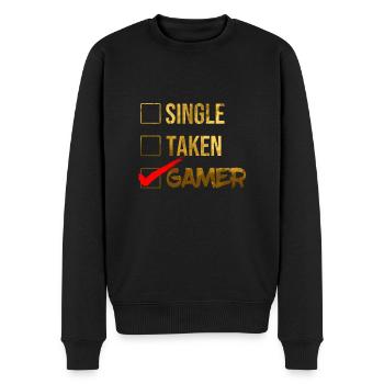 Single Vergeben Gamer - Männer Premium Bio Pullover - Schwarz - Vorne - Nico (187cm)