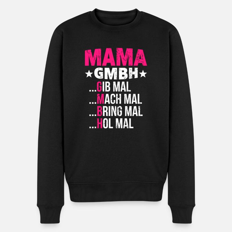 Mama Gmbh Mutter Muttertag Frauen Damen Geschenk - Männer Premium Bio Pullover - Schwarz
