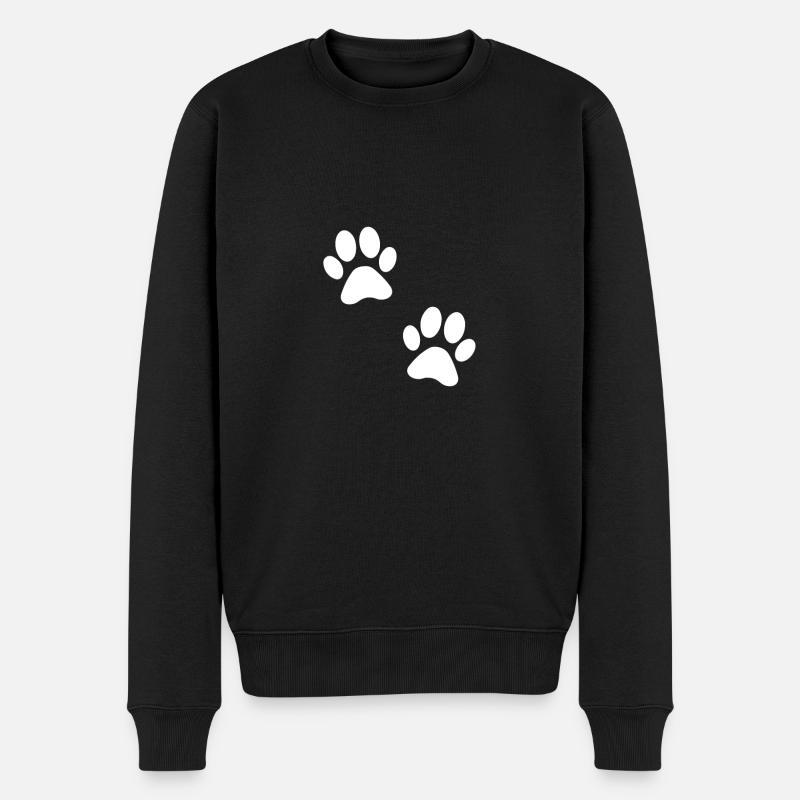 Pfote Paw Katze Hund Tier - Männer Premium Bio Pullover - Schwarz