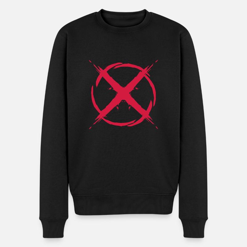 Kreis ankreuzen Symbol - Männer Premium Bio Pullover - Schwarz