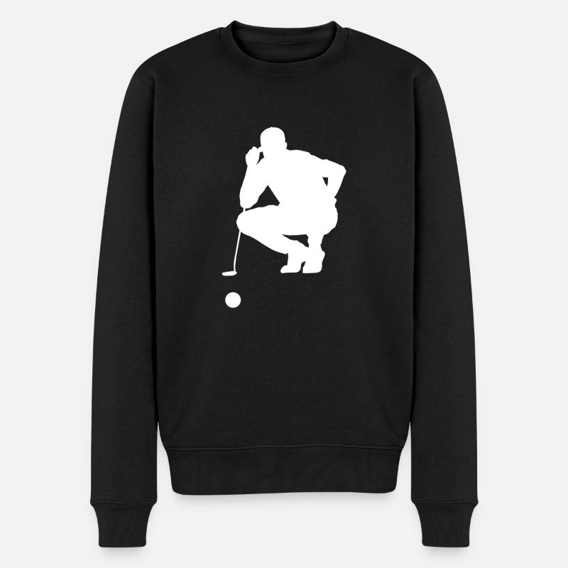 Golf Golfer Golfplatz Golfen Golfschläger - Männer Premium Bio Pullover - Schwarz