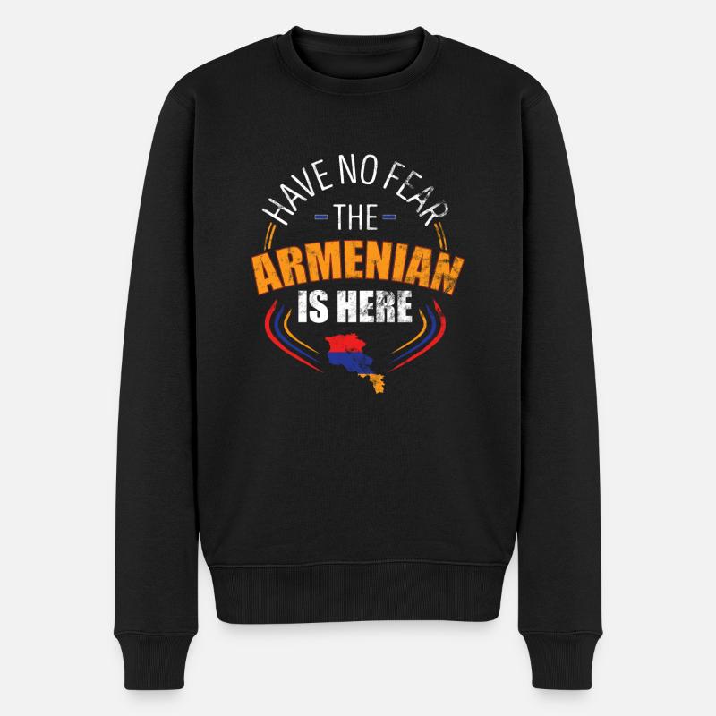 Keine Angst Der Armenier Ist Hier - Männer Premium Bio Pullover - Schwarz