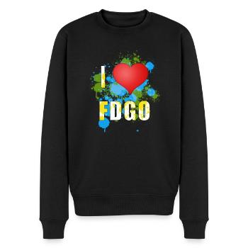 I Love FDGO - Männer Premium Bio Pullover - Schwarz - Vorne - Nico (187cm)