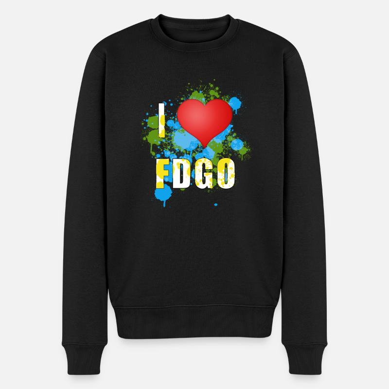 I Love FDGO - Männer Premium Bio Pullover - Schwarz