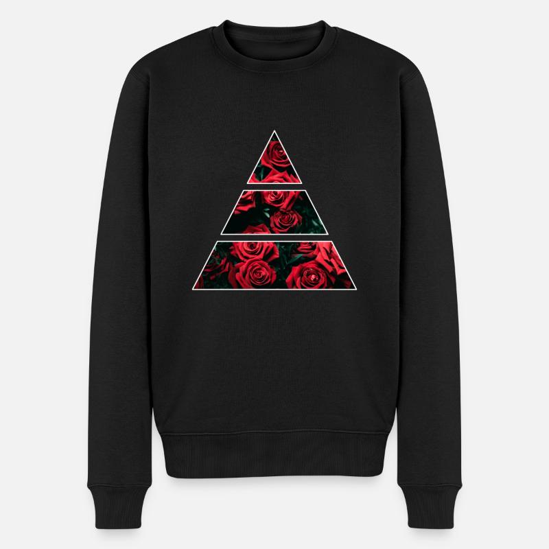 Rose - Männer Premium Bio Pullover - Schwarz