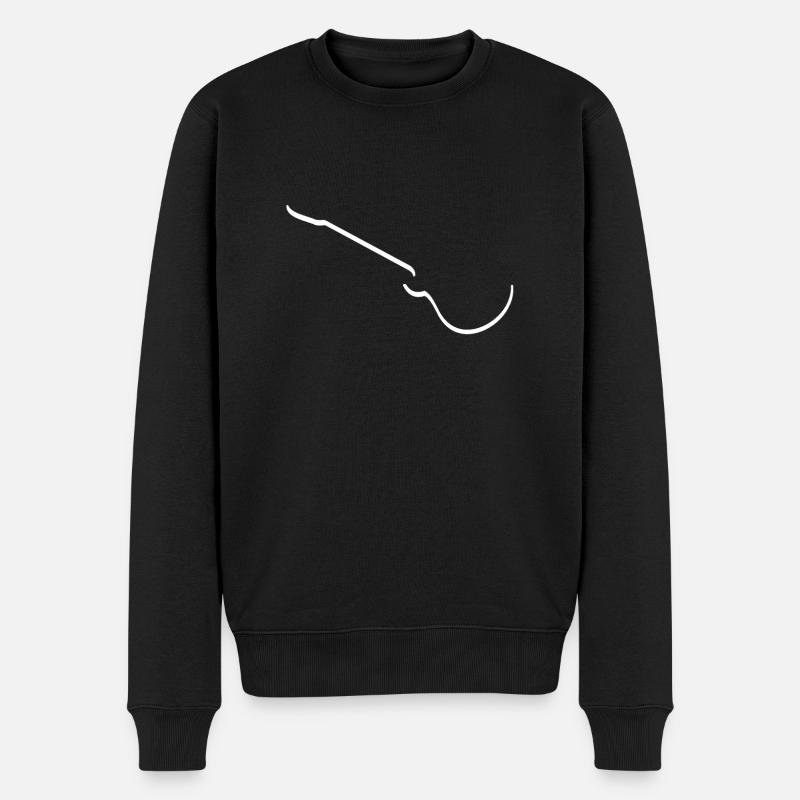 E Gitarre - Männer Premium Bio Pullover - Schwarz