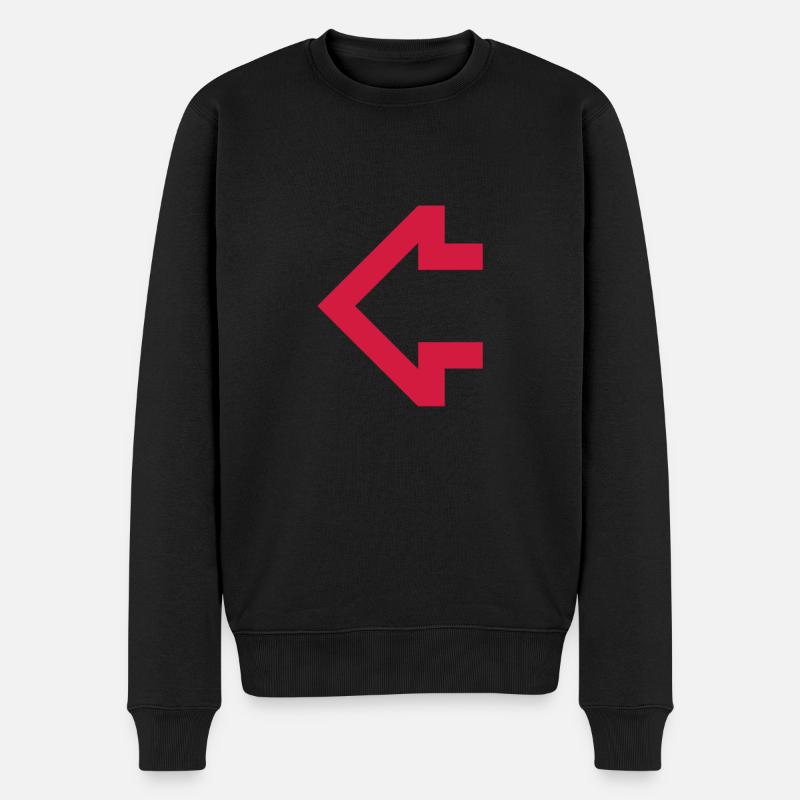 Pfeil nach links Rot - Männer Premium Bio Pullover - Schwarz