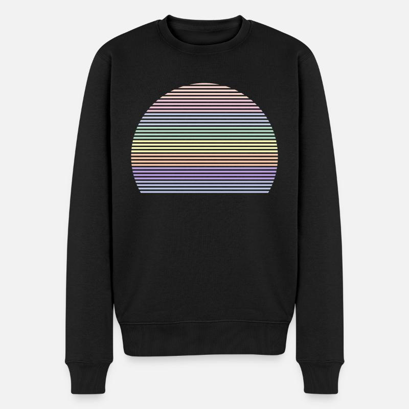 Retro Regenbogen Pastell Farben Symbol Form - Männer Premium Bio Pullover - Schwarz