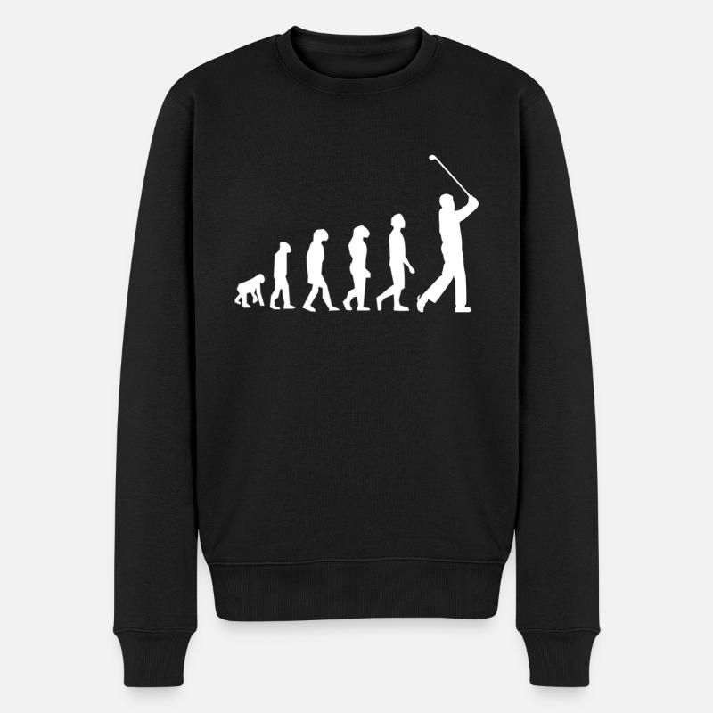 Golf Golfen Evolution - Männer Premium Bio Pullover - Schwarz
