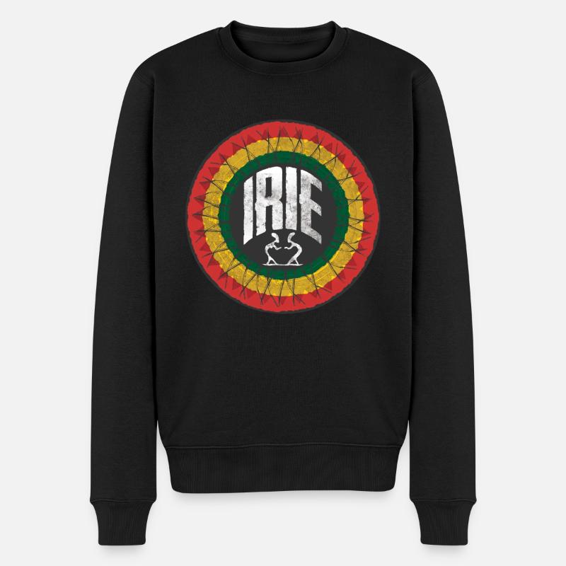 Irie Reggae - Männer Premium Bio Pullover - Schwarz