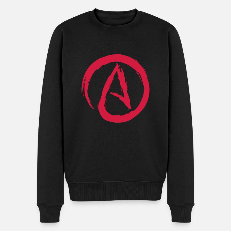 Atheismus Symbol Atheist - Männer Premium Bio Pullover - Schwarz