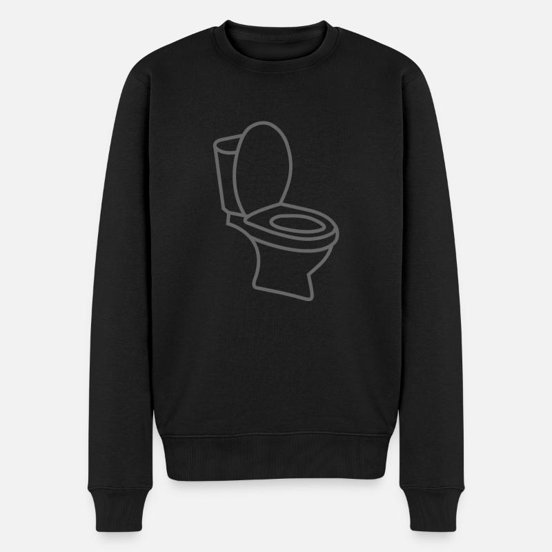 Klo WC Toilette - Männer Premium Bio Pullover - Schwarz