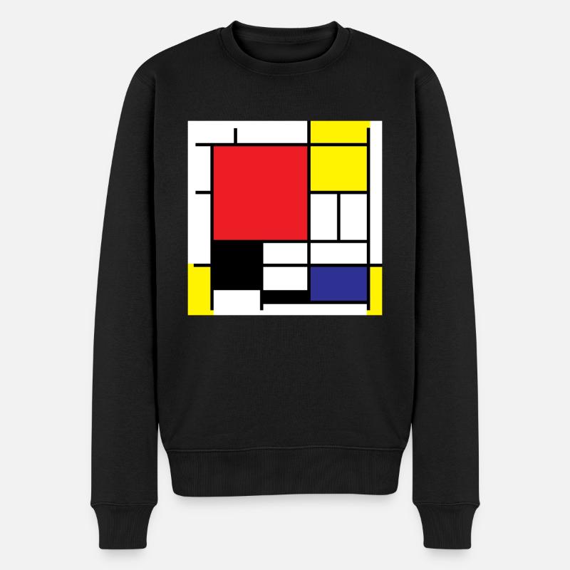 Symbol Piet Mondrian Moderne Kunst Geschenkidee - Männer Premium Bio Pullover - Schwarz