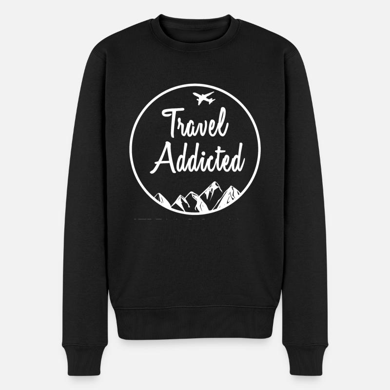 Sucht Nach Reisen - Männer Premium Bio Pullover - Schwarz
