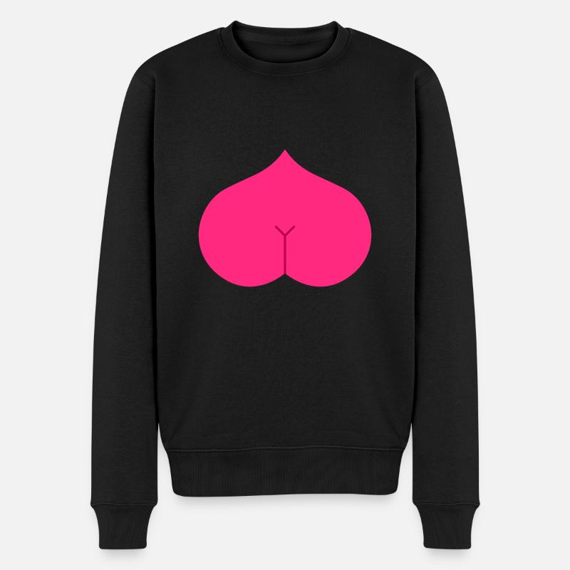 Arsch Herz Popo - Männer Premium Bio Pullover - Schwarz