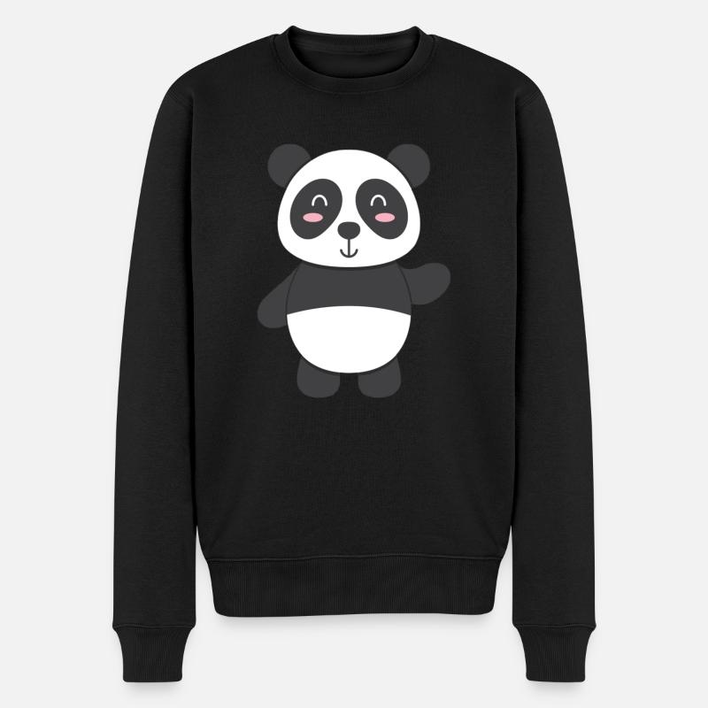 Panda - zum selbst gestalten - Männer Premium Bio Pullover - Schwarz