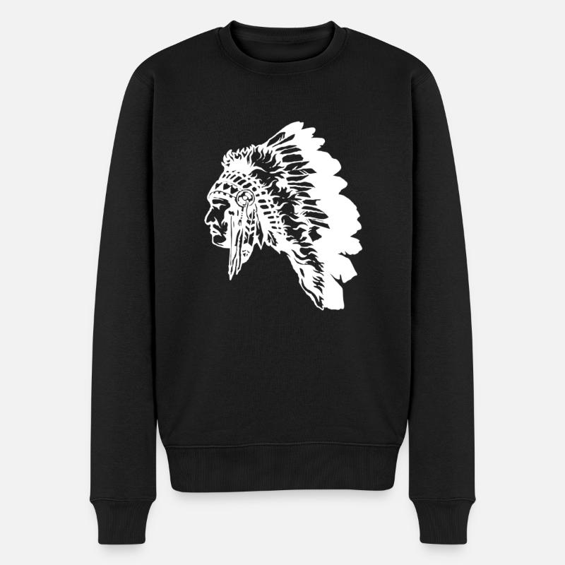 Indiens - Pull Premium bio Homme - noir