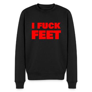 i fuck feet - Männer Premium Bio Pullover - Schwarz - Vorne - Nico (187cm)