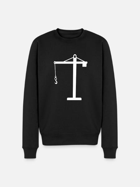 Kran - Männer Premium Bio Pullover - Schwarz