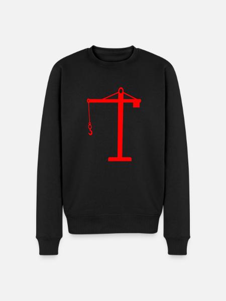 Kran - Männer Premium Bio Pullover - Schwarz