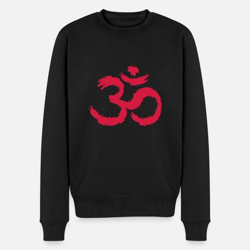 Om Symbol Hinduismus - Männer Premium Bio Pullover - Schwarz