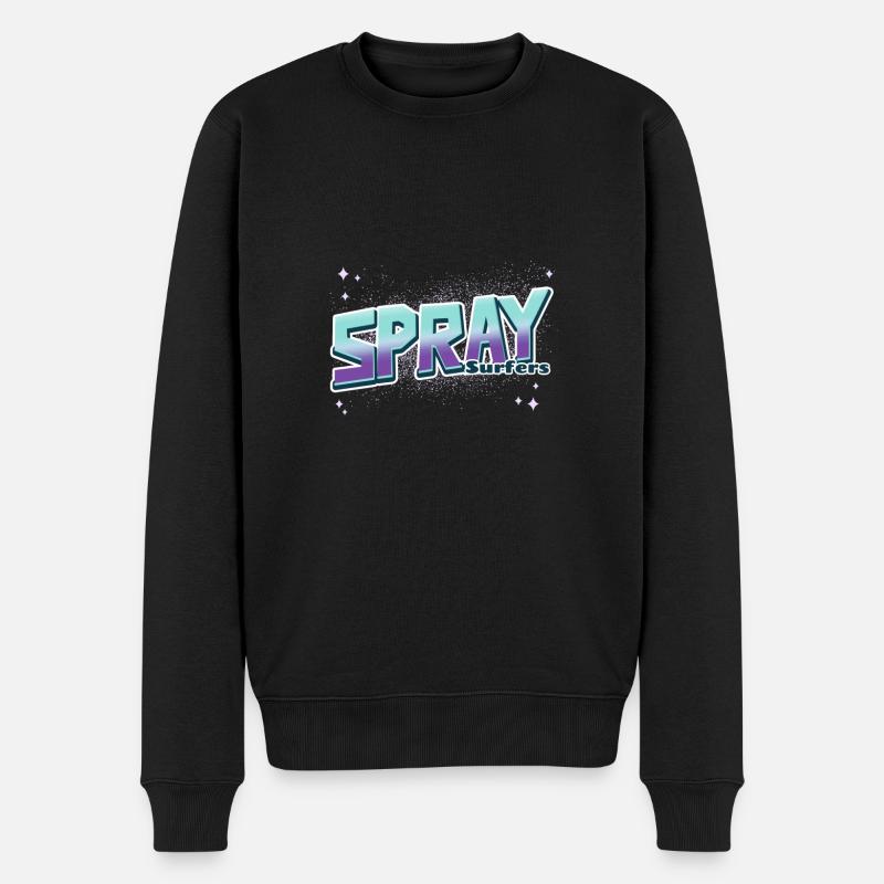 Graffiti and Spray Surfers - Männer Premium Bio Pullover - Schwarz