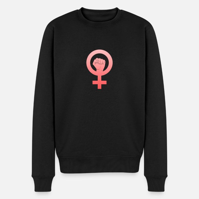 Feminist - Männer Premium Bio Pullover - Schwarz