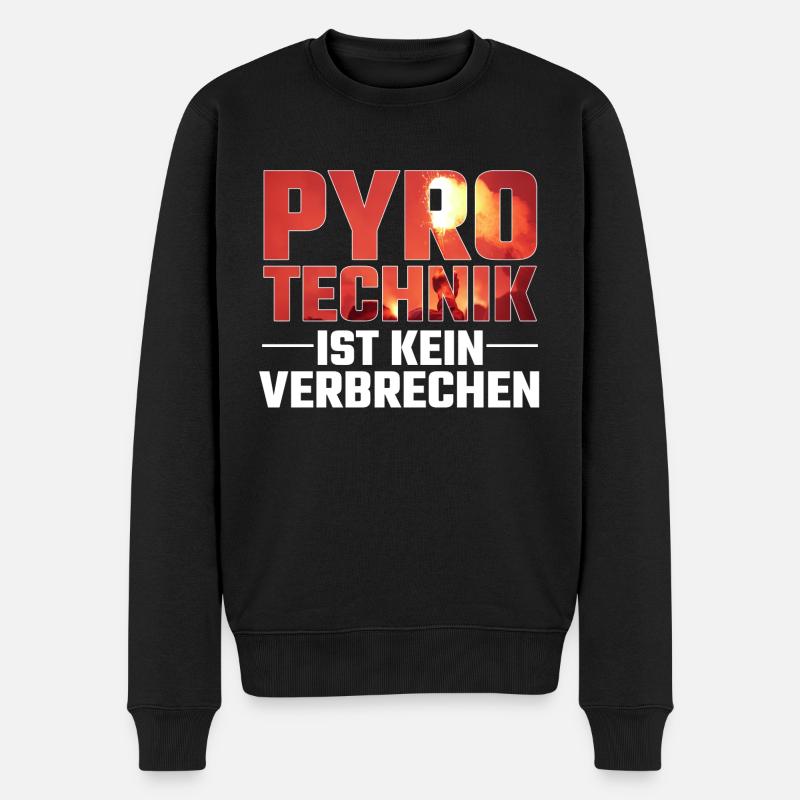 Pyrotechnik ist kein Verbrechen - Männer Premium Bio Pullover - Schwarz