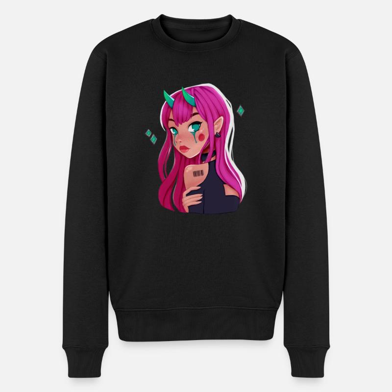 Demon Girl, Devil Girl, Teufelchen - Männer Premium Bio Pullover - Schwarz