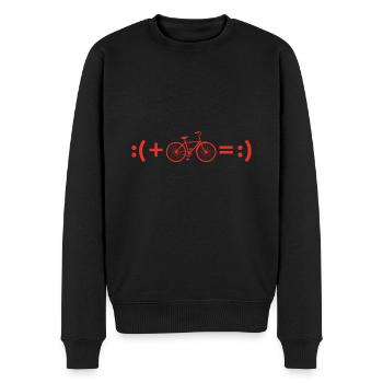 Fahrrad Mathe Hobby Radsport Geschenk - Männer Premium Bio Pullover - Schwarz - Vorne - Nico (187cm)