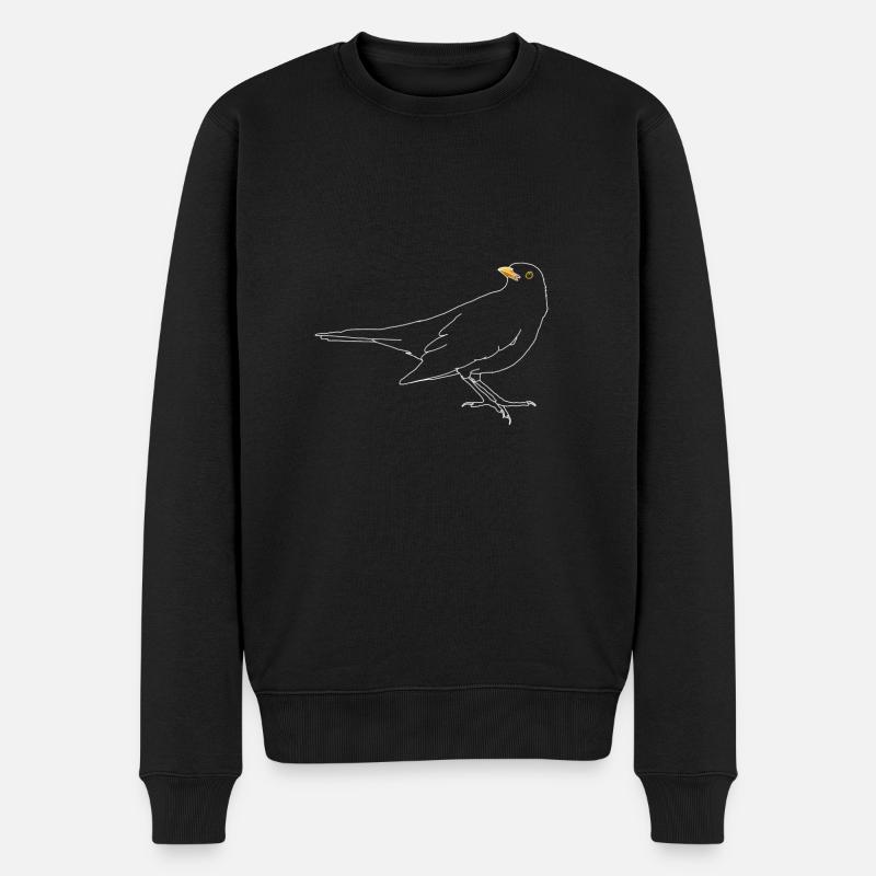 Amsel auf Dach - Männer Premium Bio Pullover - Schwarz