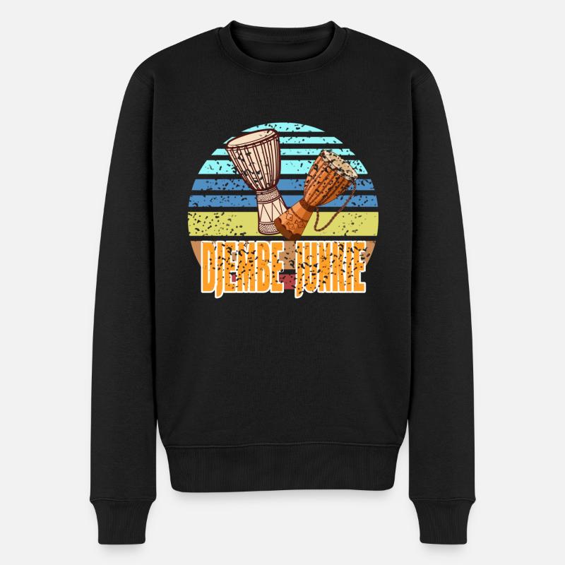 Djembe Schlaginstrument - Männer Premium Bio Pullover - Schwarz