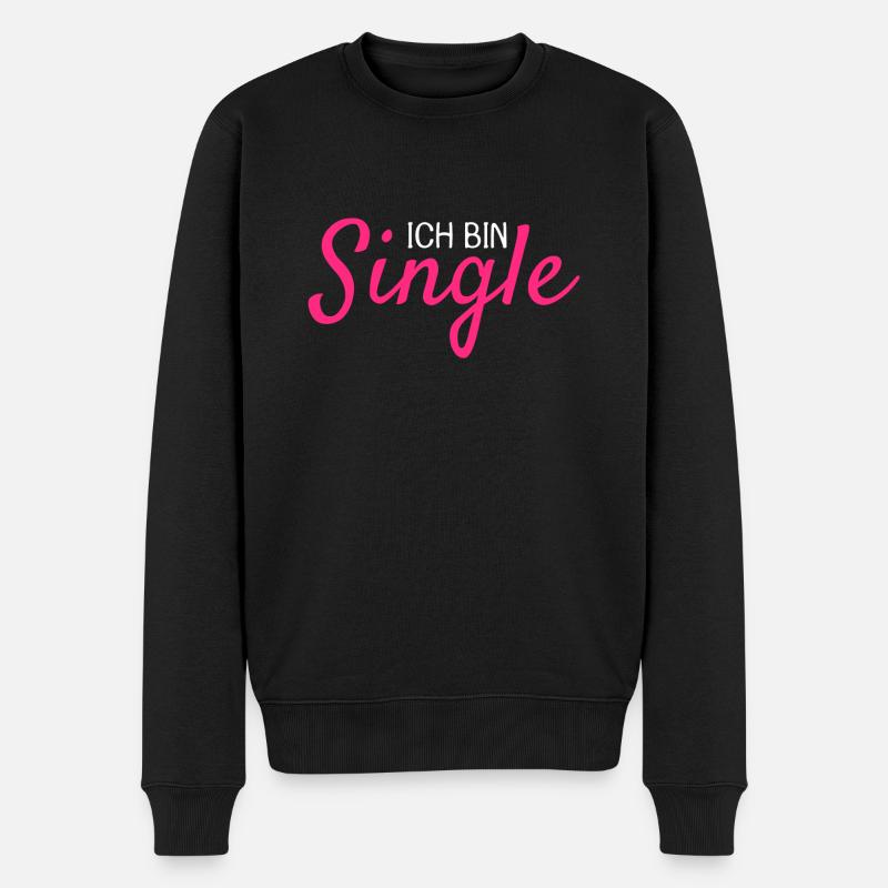 Ich bin Single - Männer Premium Bio Pullover - Schwarz
