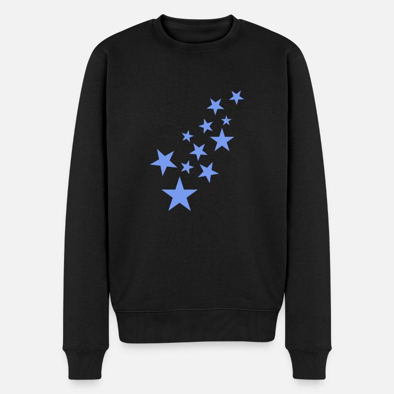 Motif astérisque étoile bleu - Pull Premium bio Homme - noir