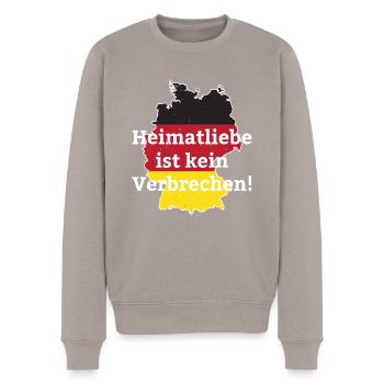 Heimatliebe Spruch Deutschland Heimat Geschenk - Männer Premium Bio Pullover - Taupe - Vorne - Nico (187cm)
