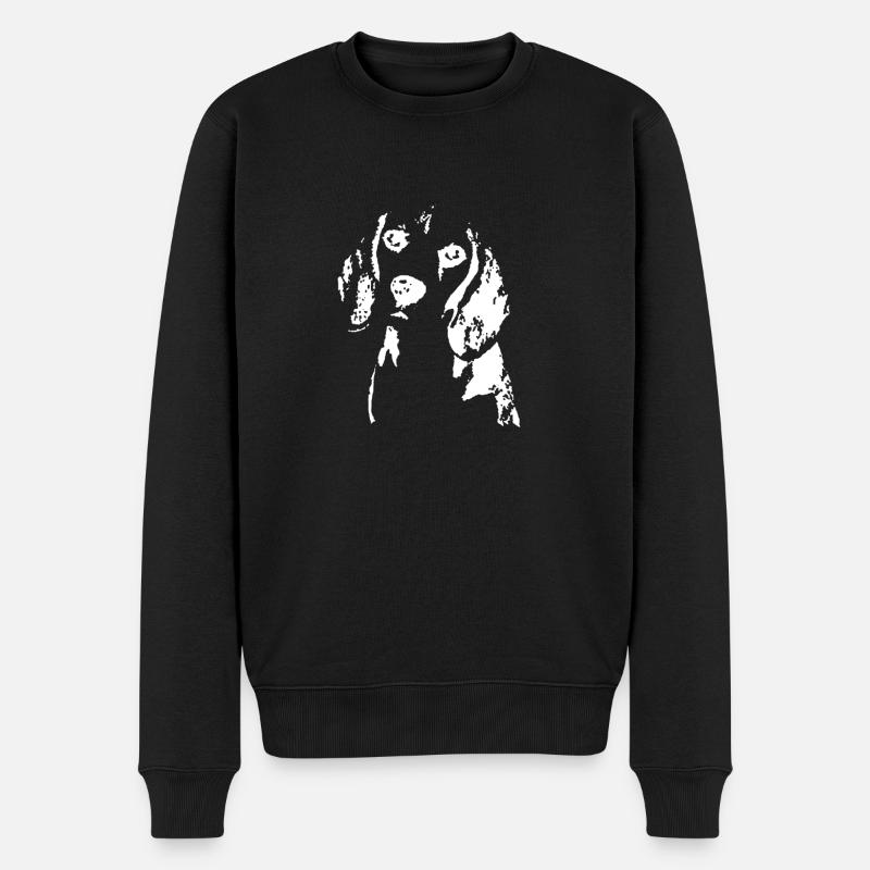 Beagle-Schablone - Männer Premium Bio Pullover - Schwarz