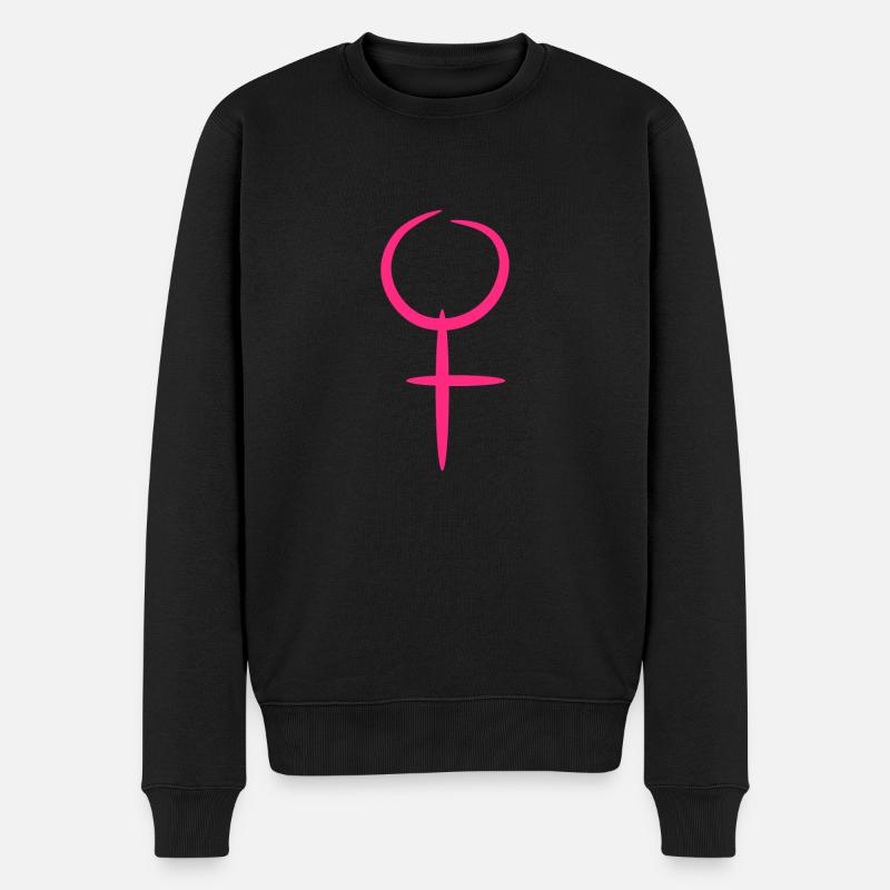 Venusssymbol Frau Mädchen Rosa - Männer Premium Bio Pullover - Schwarz