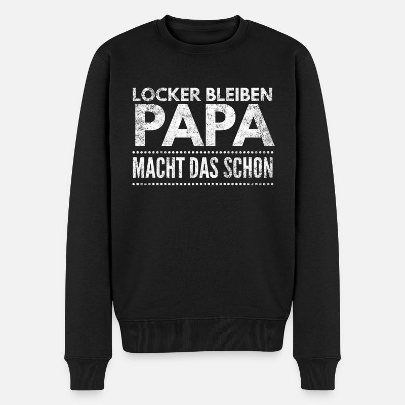 Locker Papa macht das schon Handwerker Geschenk - Männer Premium Bio Pullover - Schwarz