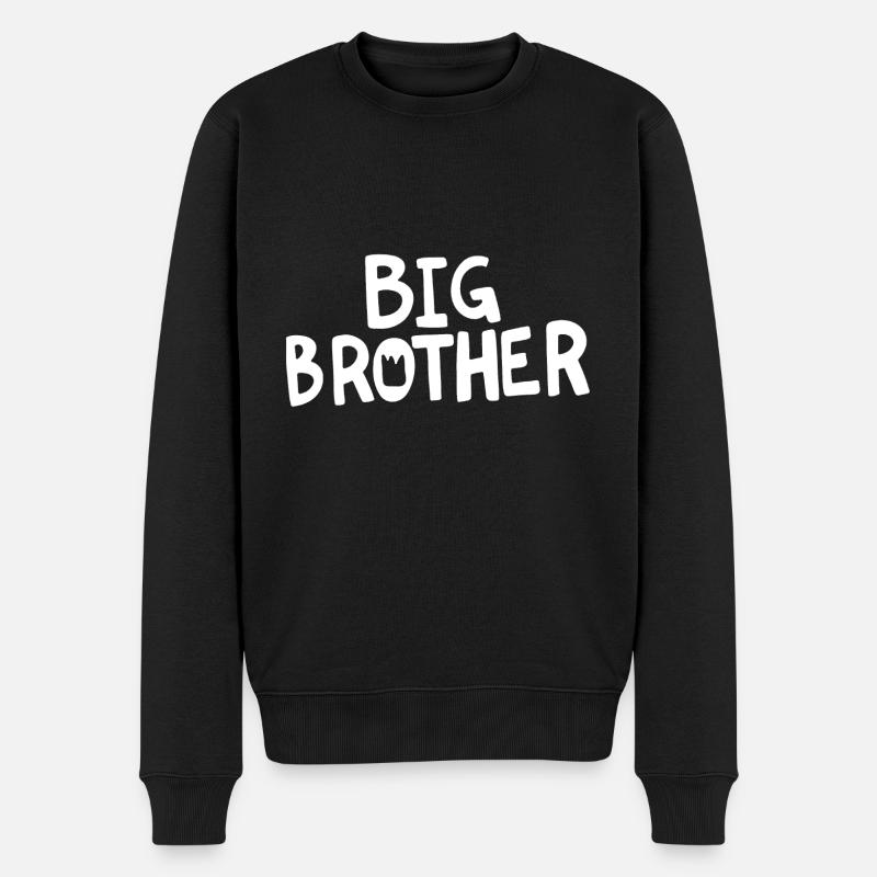 großer Bruder - Männer Premium Bio Pullover - Schwarz