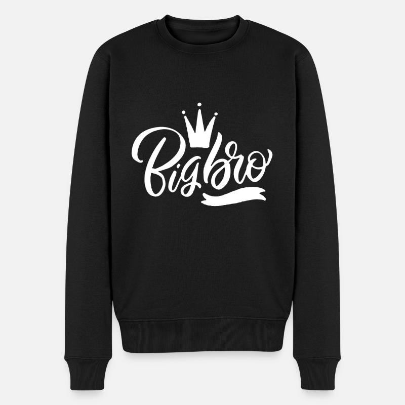 großer Bruder - Männer Premium Bio Pullover - Schwarz